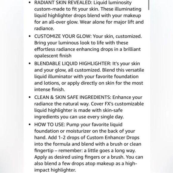 Cover FX Custom Enhancer Drops in Rose Gold NWB - Picture 12 of 12